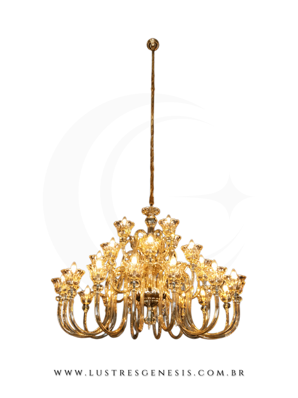 Luminaria de Teto Pendente Contemporaneo Dourado 129cm, Sala de Jantar, Mesa Sala de Jantar, Quarto Casal, Suite Master, Salao